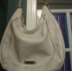 Nicole Miller white leather shoulder bag